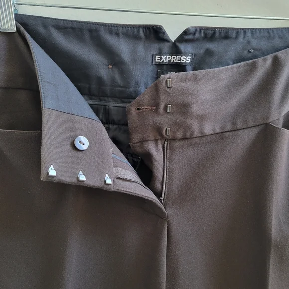 Express Brown Wide Leg Pants 10R - Picture 4 of 9